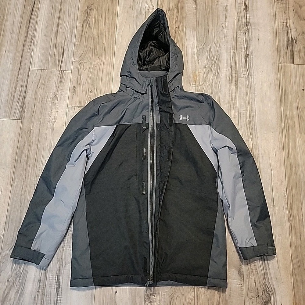Under Armour Westward 3 In 1 Jacket YLG Black Gray Waterproof Windproof